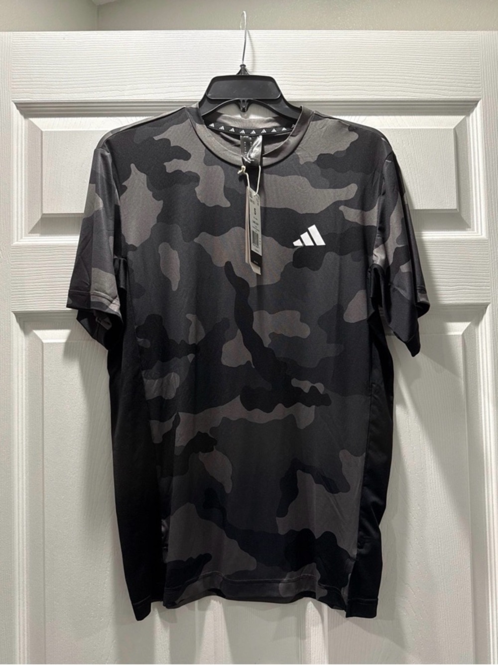 adidas Men’s Black & Gray Camo Short Sleeve Performance Tee